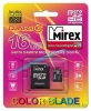 SD Micro 16 GB MIREX Class 10 с адаптером